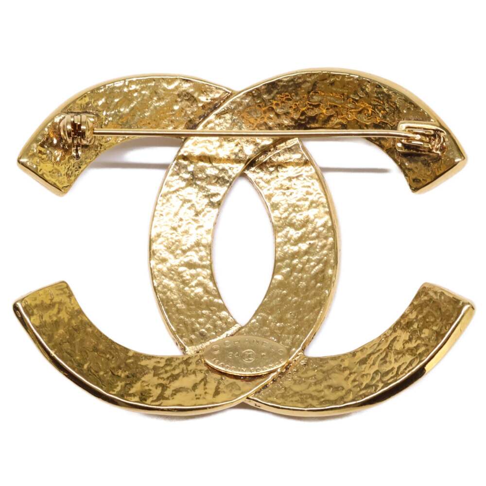 Chanel Cc Logo Brooch Gold-Tone Metal #243973C98B - Picture 2 of 8
